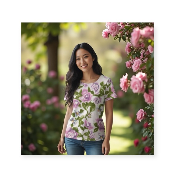 Vintage: Oilily ♔ Mommy + Me Floral Stretch T Shirt Dress ♔ Pink ♔ Medium / 12MO - Picture 1 of 16